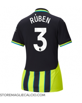 Manchester City Ruben Dias #3 Maglia Gara Trasferta Repliche 2024-25 Donna
